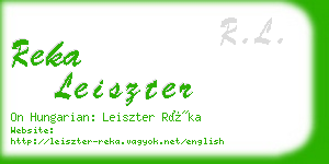 reka leiszter business card